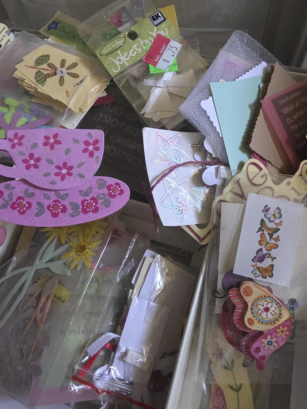 Mixed Craft Storage Kit - Assorted Cardstock & Embellishments